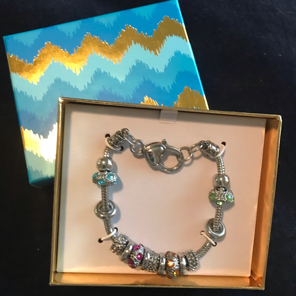 Pandora look charm bracelet multi color